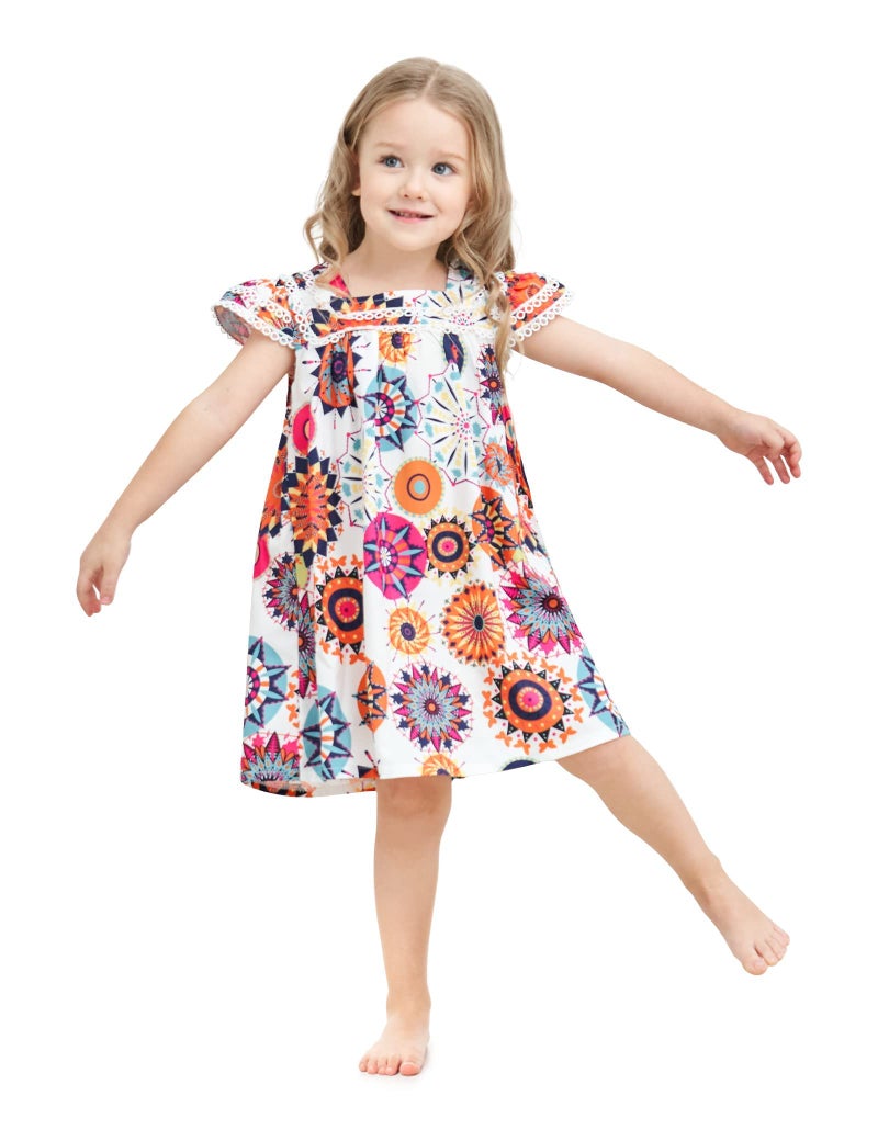 Hipea Toddler Baby Girl Clothes Bohemian Sleeveless Flower Princess Floral Formal Kids Summer Dress Skirt(3-4T) - Image 5